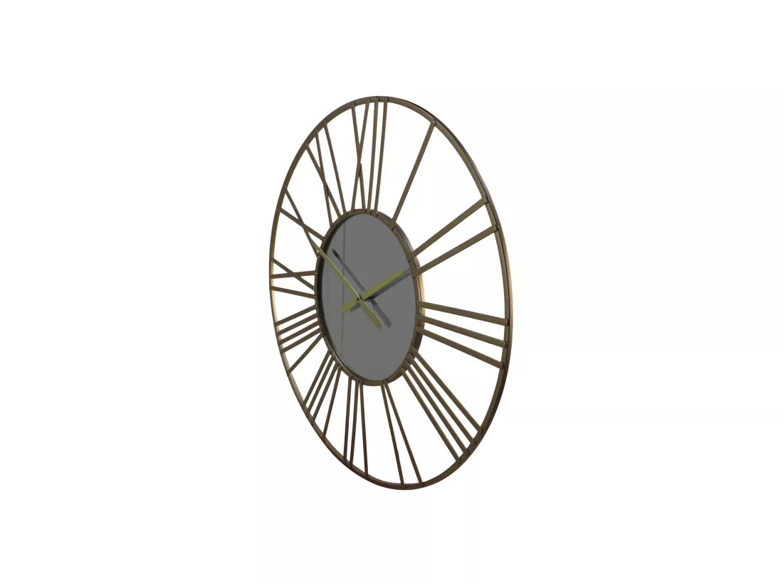 Roman - Horloge murale - fer - coloris doré - 80 x 5 x 80 cm