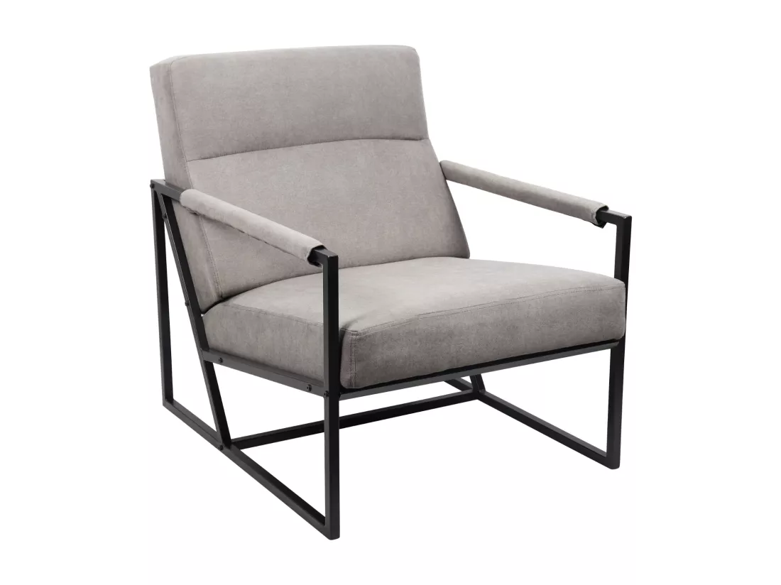 Chaise longue SVITA CHRIS Chaise de cocktail Chaise rembourrée avec accoudoirs Gris