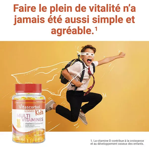 Vitascorbol Gommes Multikids Multivitamines Enfants Raisin Fraise 45 Gommes