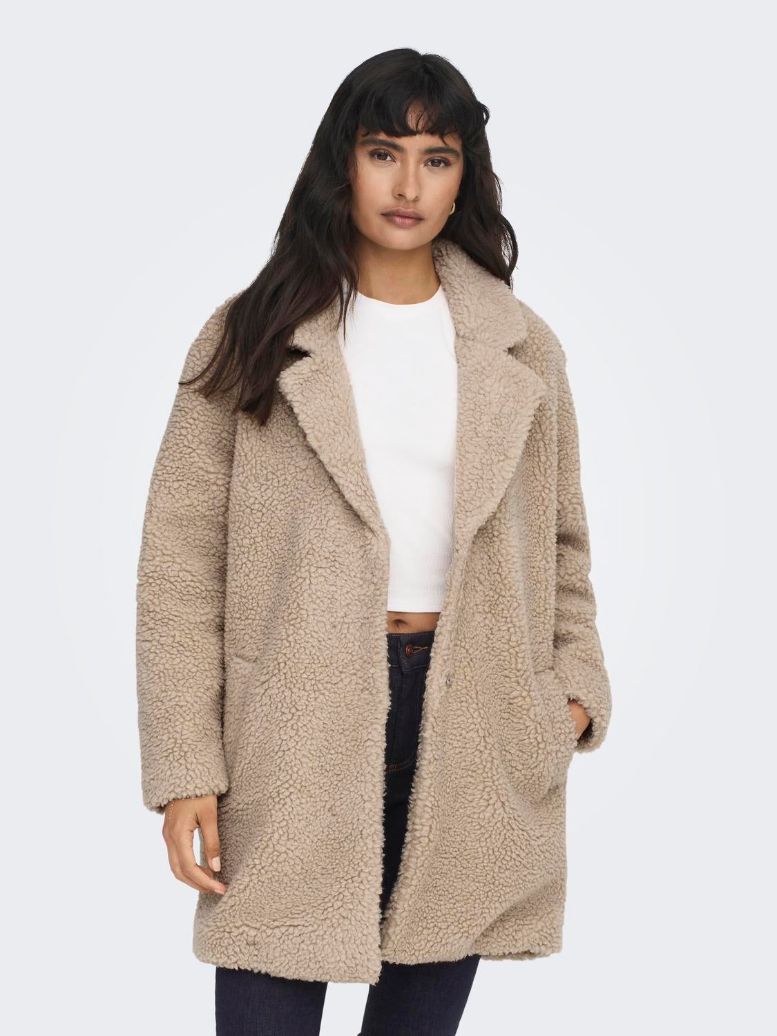 ONLNEWAURELIA Teddyfell Jacke Cuban Sand