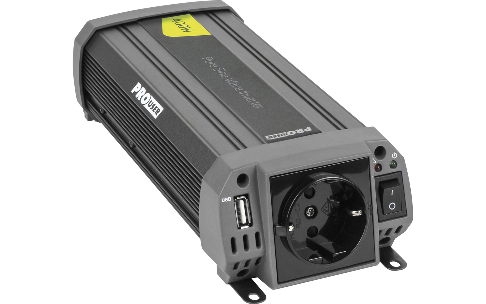 ProUser Wechselrichter Reine Sinuswelle mit USB Lader 12 V auf 230 V  20 A 200 W