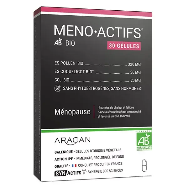 Aragan - Synactifs - Menoactifs® - Menopausa - Pólen Orgânico - 30 cápsulas
