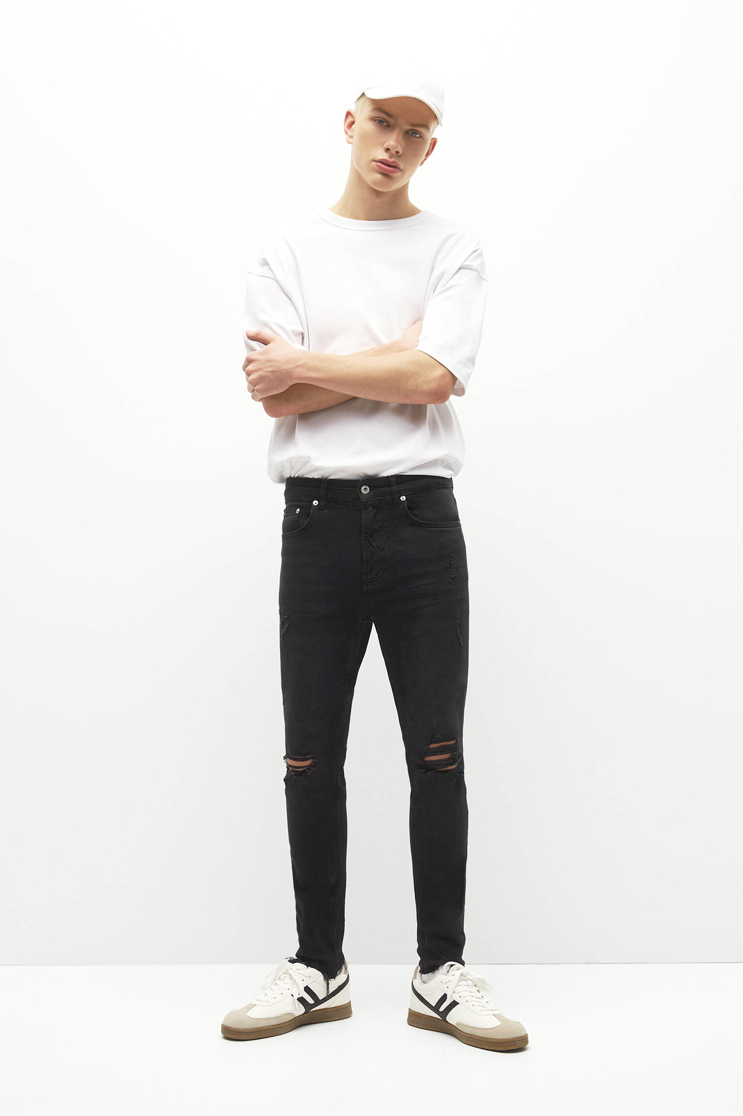Calça jeans skinny rasgada - NEG-DELAV