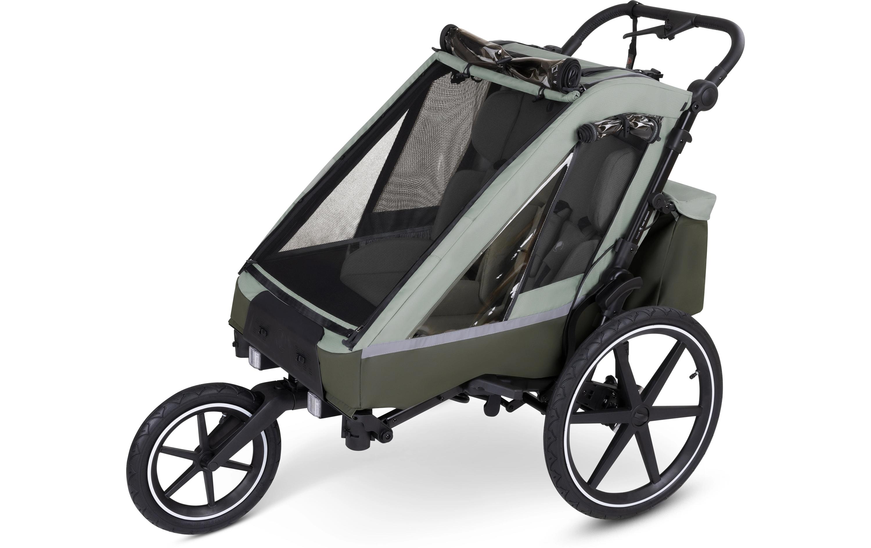 Fahrradanhänger Tour Olive<br>3in1 Fahrradanhänger: zum Spazierengehen, Joggen und Radfahren