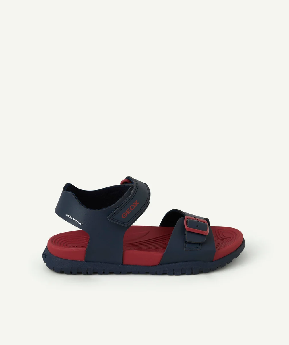 GEOXsandales ouvertes garçon fusbetto bleu et rouge à scratch