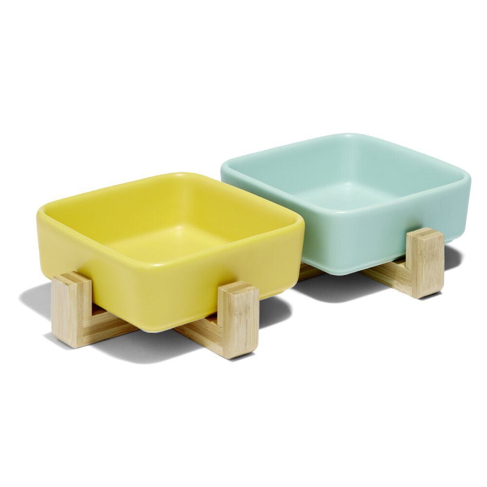 Gamelle double pour chien céramique et bambou - 2 modèles