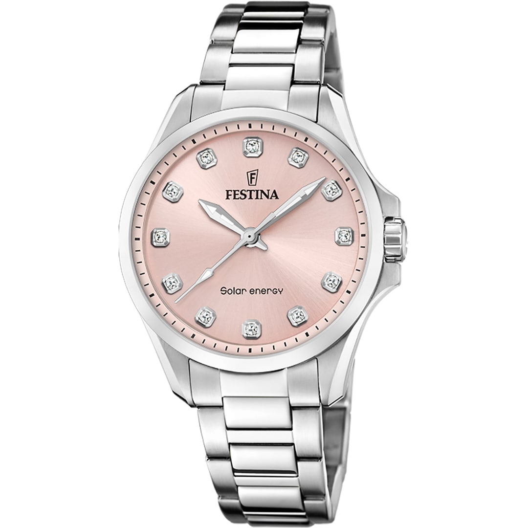 Festina Solar Energy Silbrig / Rosé 34mm