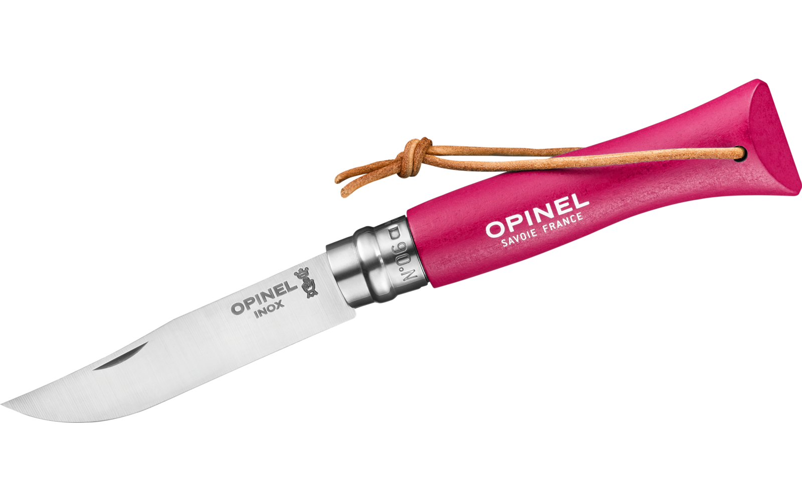 Opinel N°06 Colorama Art Deco Taschenmesser mit Lederkordel Klingenlänge 7 cm flieder