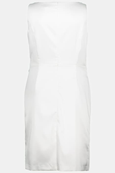 Cocktailkleid, drapiert, A-Linie, V-Ausschnitt, ärmellos