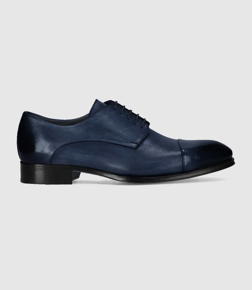Derby couture en cuir marine ELVIS