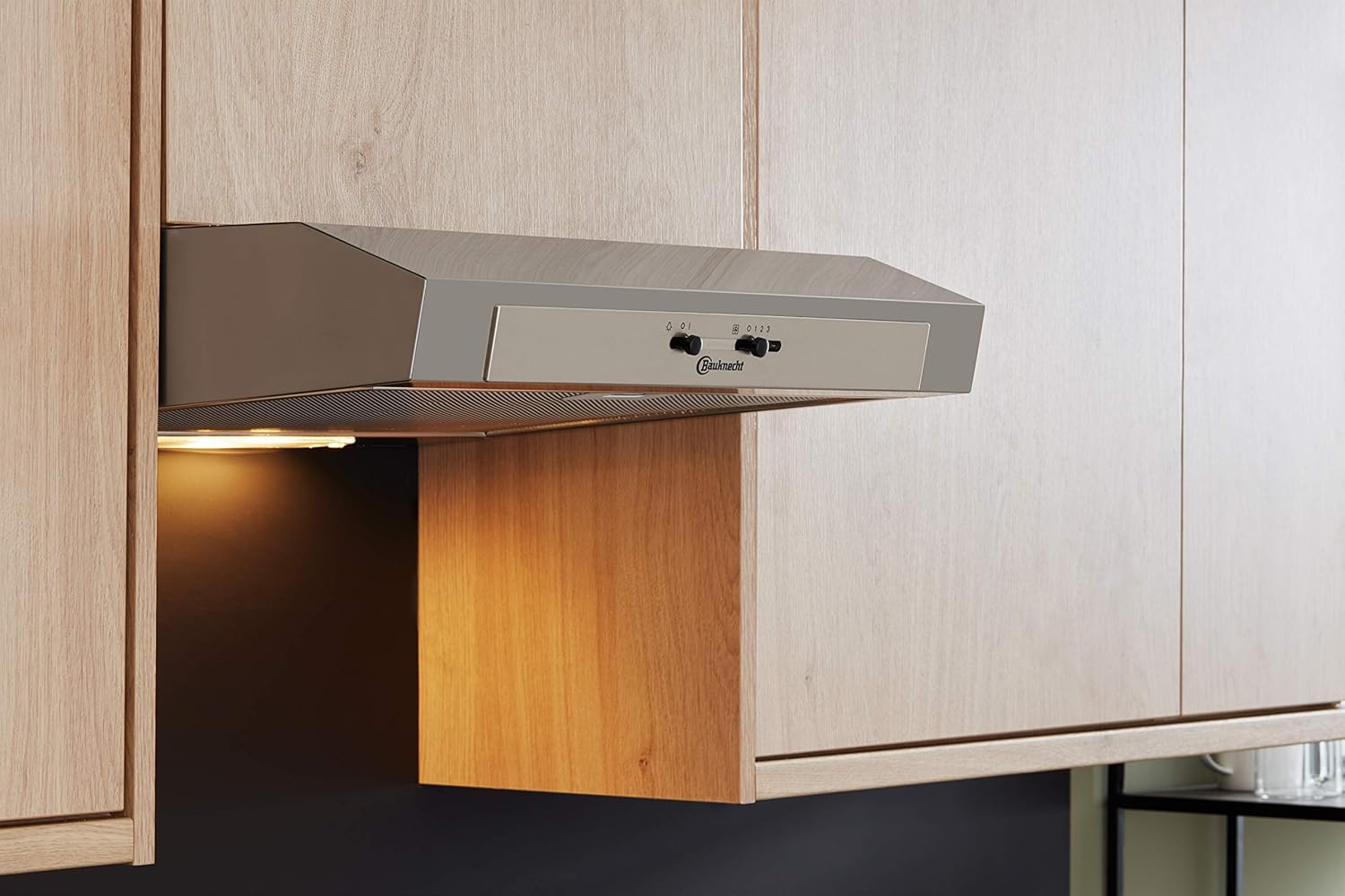 Bauknecht DC 5460 IN/1 Dunstabzugshaube Unterbau/Kompakt-Dunsthaube / 60cm / Für Abluft- und Umluftbetrieb geeignet/Edelstahl / 103,3 kWh/LED / 3 Leistungsstufen/Energieeffizienzklasse D