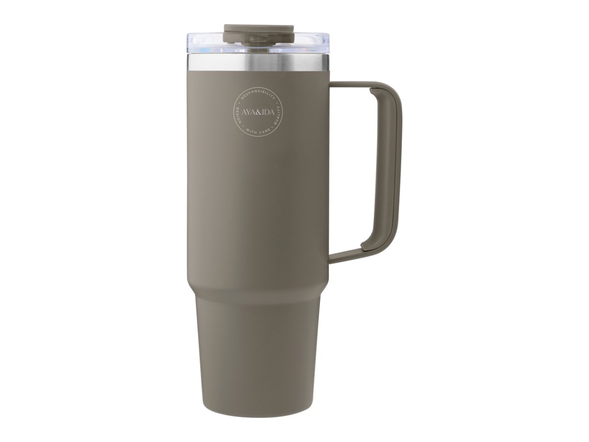 AYA&IDA 885 ml Thermosbeker met rietje - Driftwood
