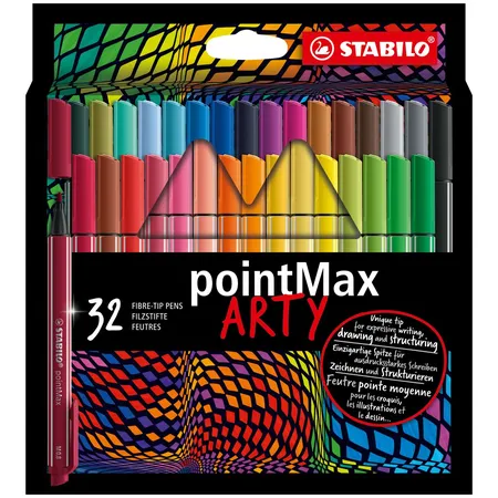 Filzschreiber - STABILO pointMax - ARTY - 32er Pack - mit 32 verschiedenen Farben
