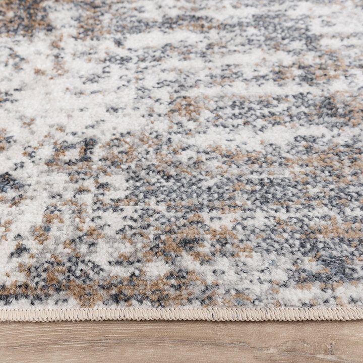 Wasbaar abstract vloerkleed - Misha Grunge Creme/Grijs