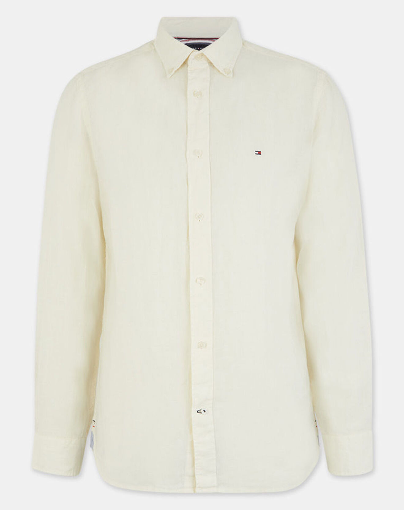Tommy Hilfiger Chemise droite 100% Lin Pigment Dyed ivoire