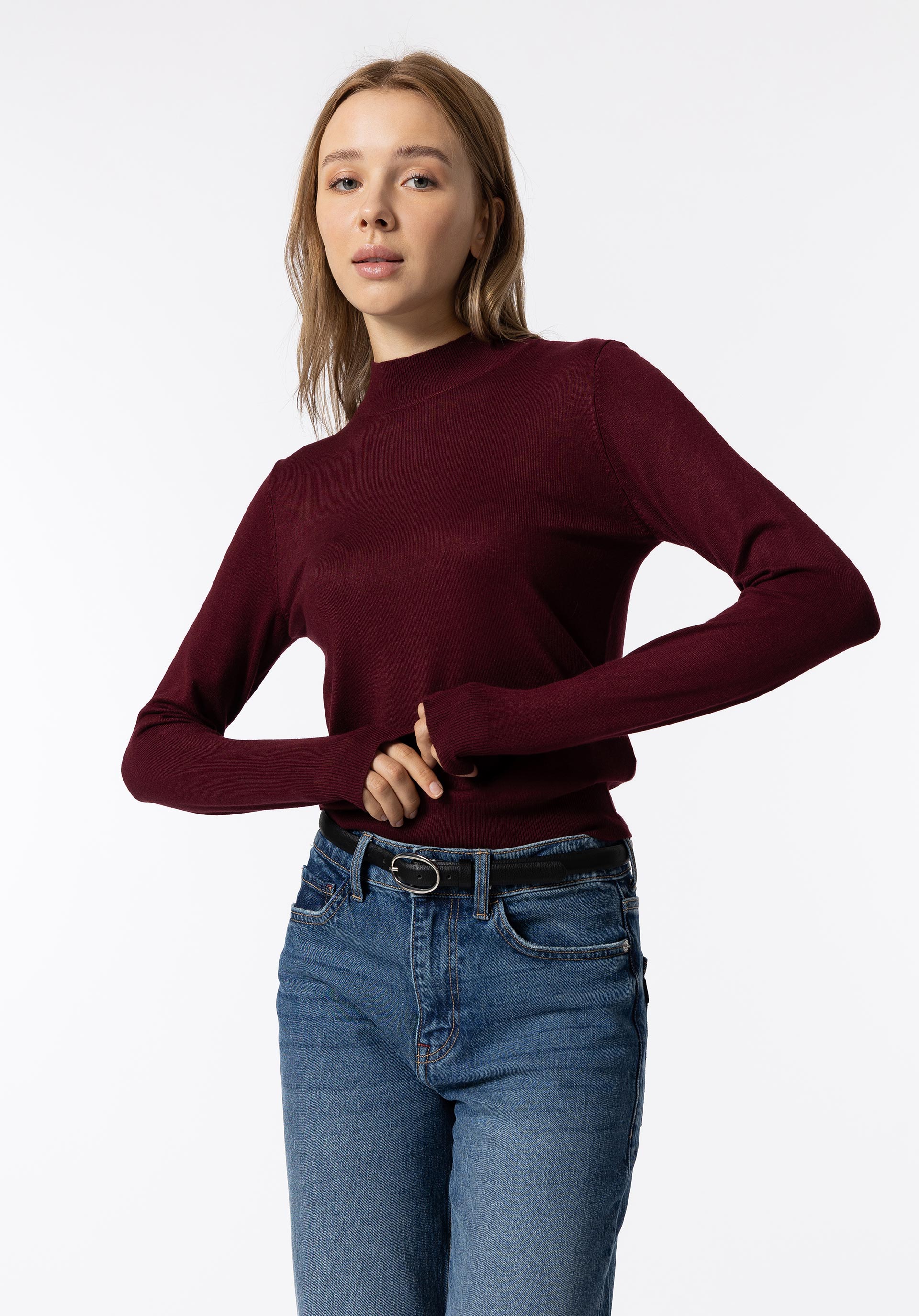 Camisola de Malha de Gola Alta