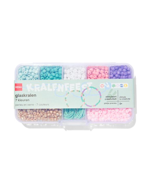 perles en verre 135g couleurs pastel