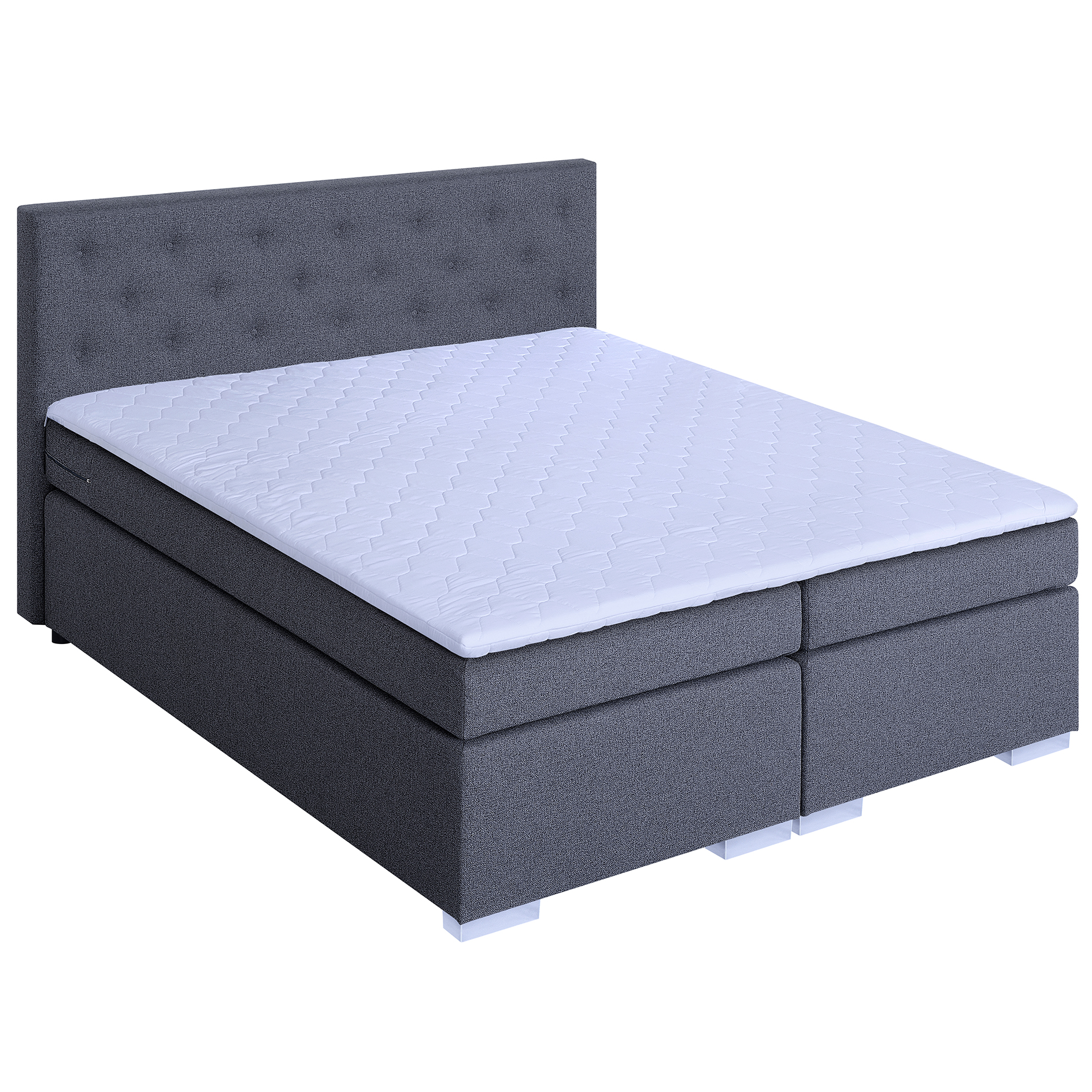 Boxspringbett - dunkelgrau - Webstoff - H3 - 180x200 cm