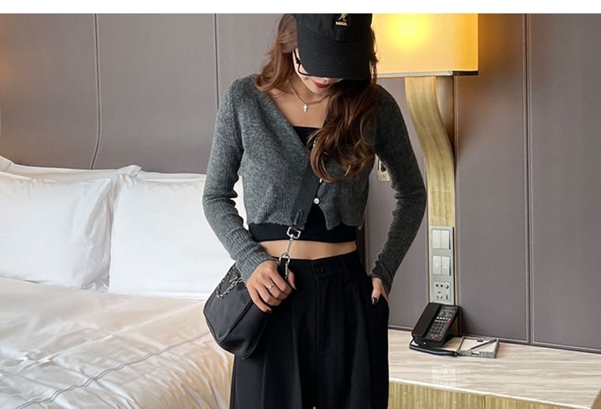 PERKARP - Hoge taille, effen, rechte broek
