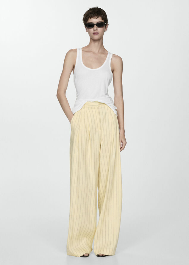 MANGO Knit strap top White