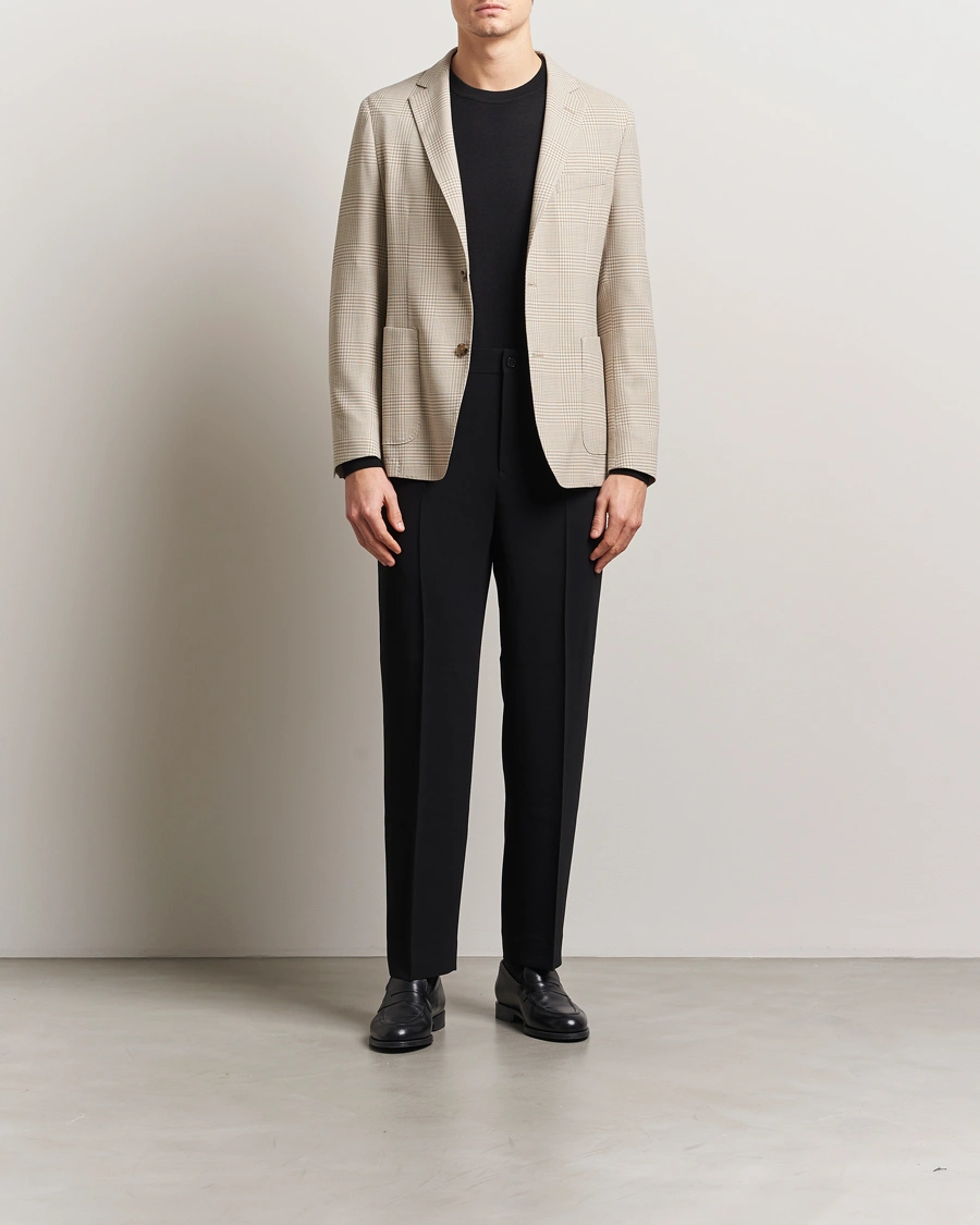 BOSS BLACK Hanry Wool Checked Blazer Light Beige