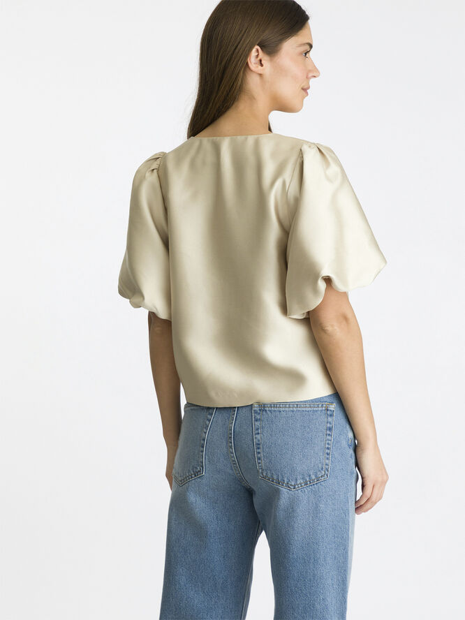 Neo Noir Aska Dull Satin Blouse Sand