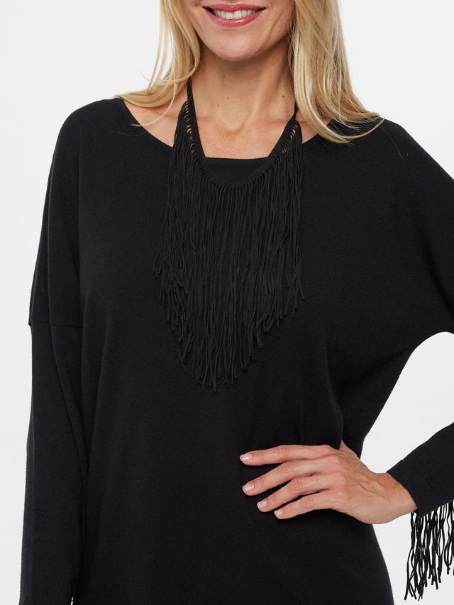 Longpullover mit Fransen