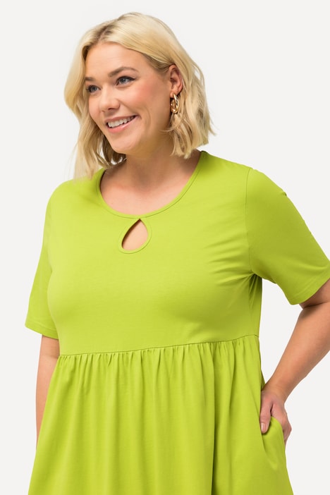 Jerseykleid, A-Linie, Rundhals, Halbarm, Taschen