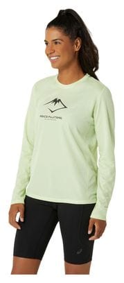 Maillot manches longues Asics Fujitrail Logo Vert Femme