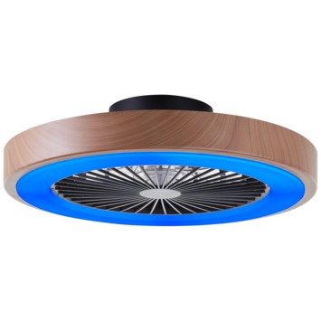 Brilliant plafondventilator Slimline met lamp en RGB functie 40W hout