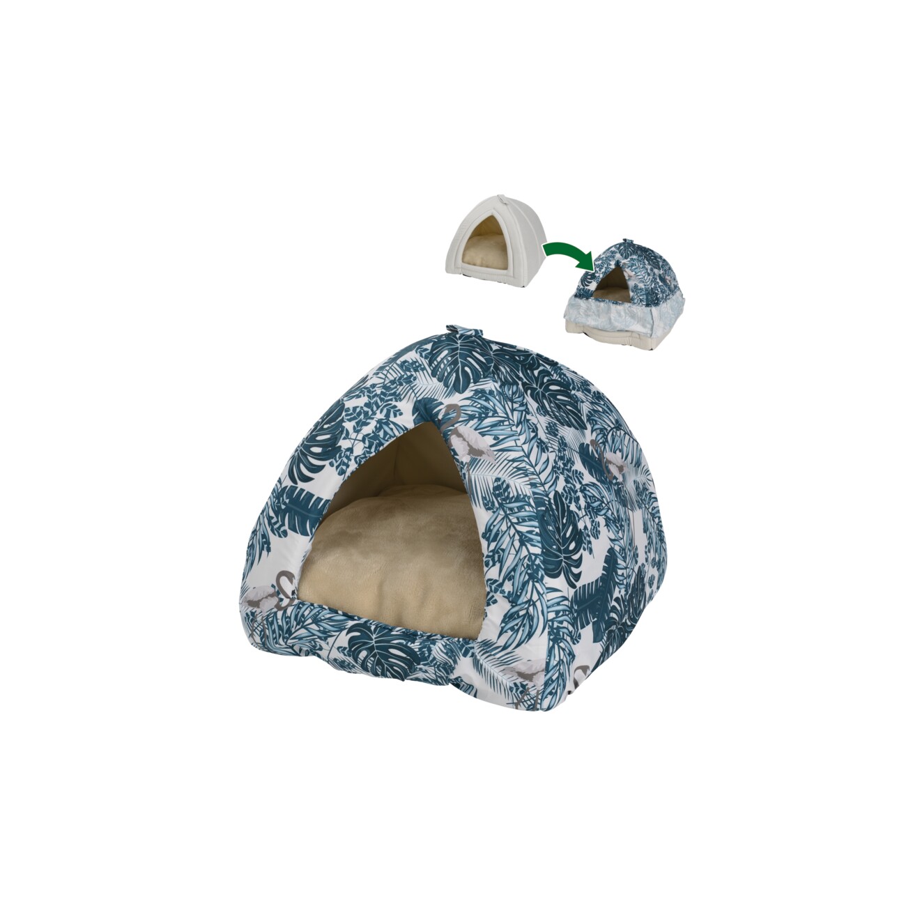 FIT+FUN FIT FUN Ersatzbezüge für Katzenhöhle blau/beige