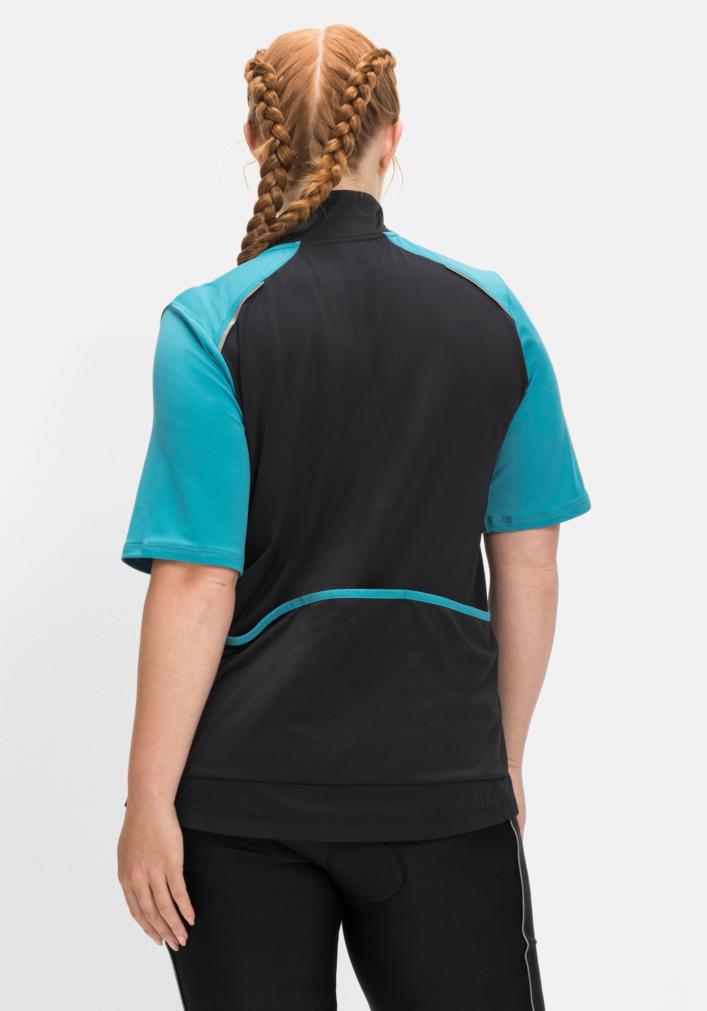 Fahrradshirt mit Reißverschluss am Stehkragen