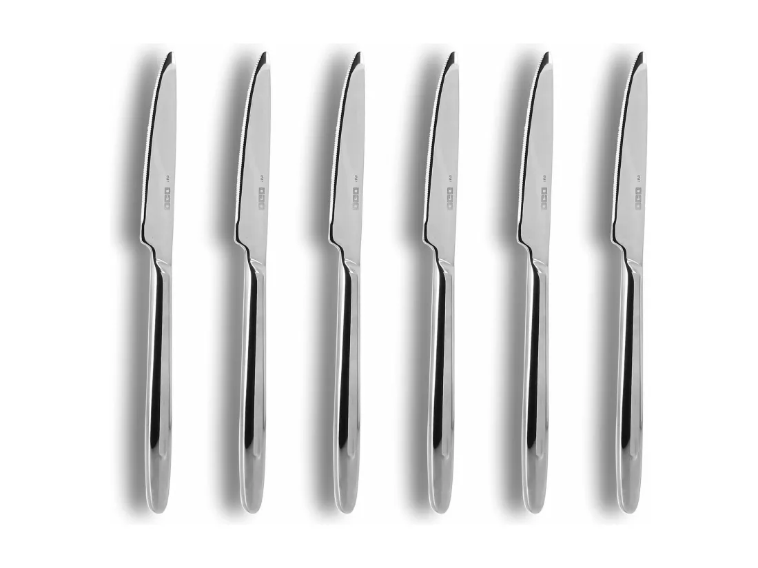 Ogo Living - Lot 6 Couteaux A Steak Athena 23cm En Acier Inoxydable