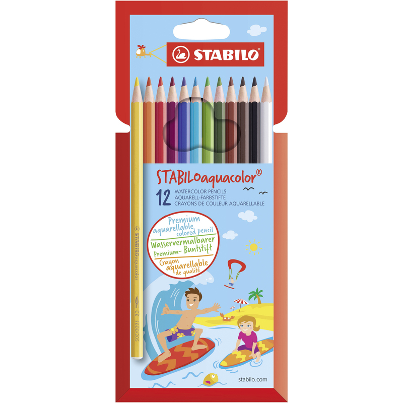 Stabilo Farbstifte Aquacolor Kids Design, 12 Stück, assortiert