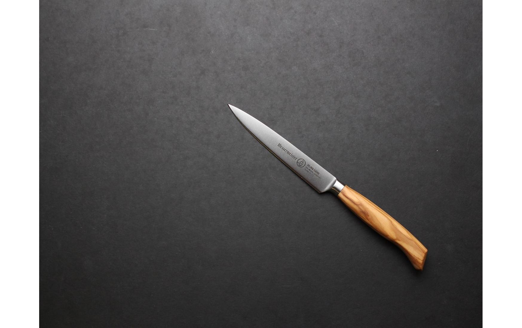Allzweckmesser Oliva Luxe 13 cm, Nature/SilberSpickmesser
