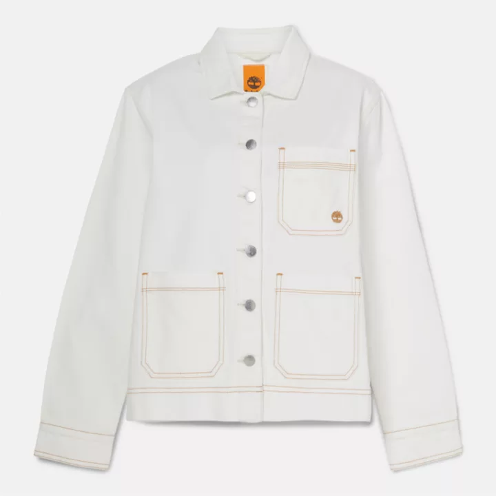 Veste Kempshire Chore en denim avec technologie Refibra pour femme en blanc