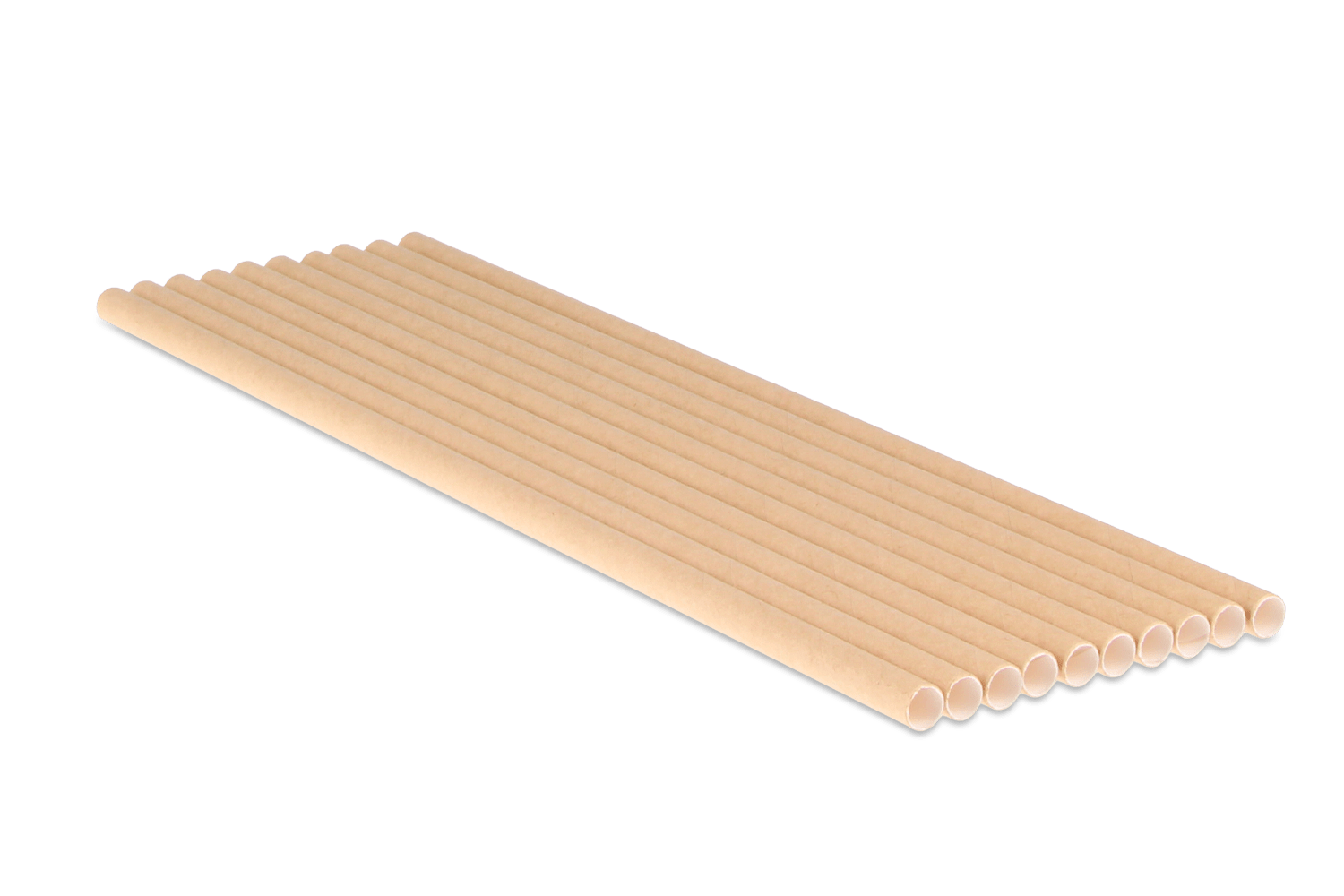 Papieren rietjes naturel 200x6mm BIO