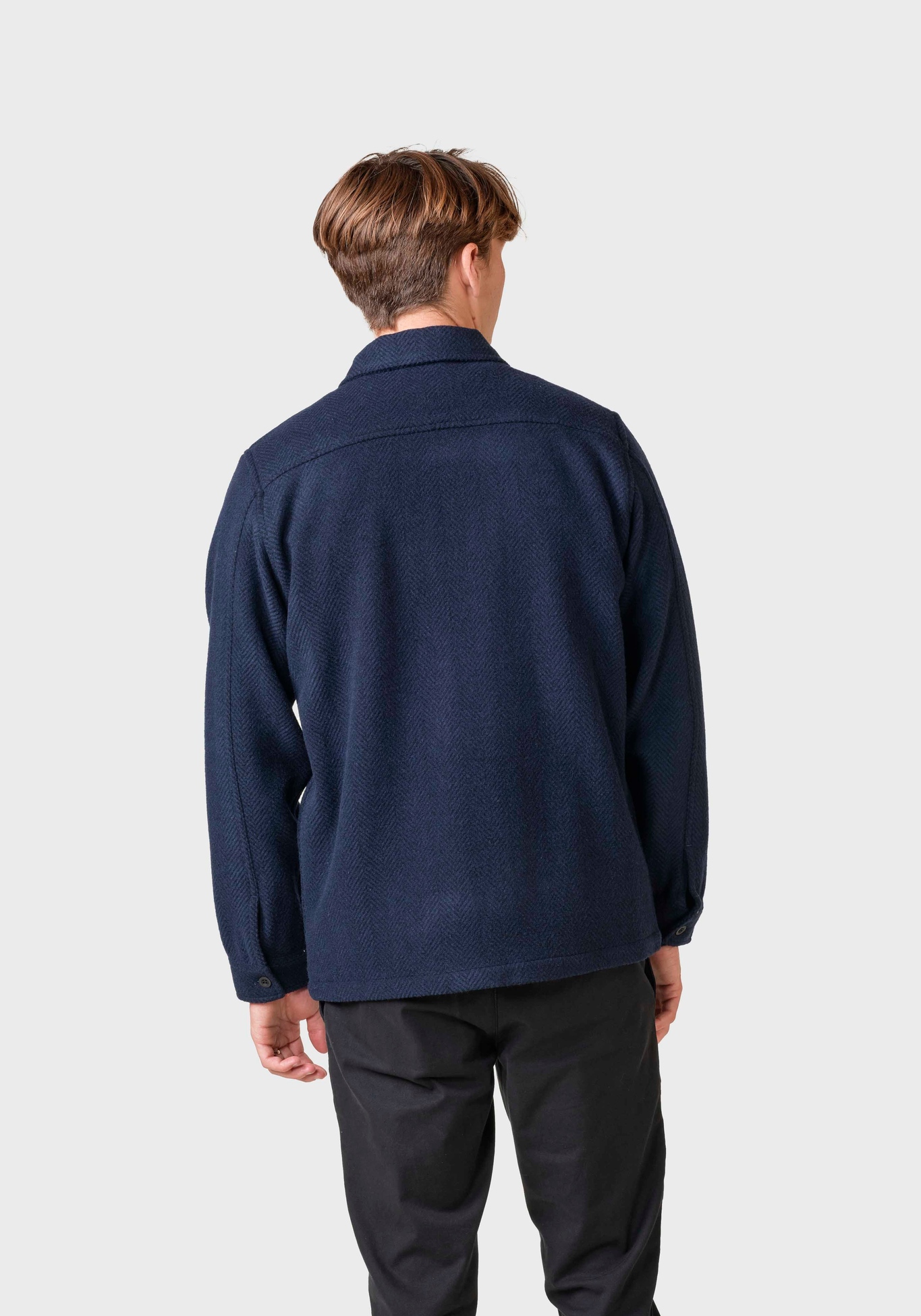 Klitmøller Collective Overshirt Hans Herringbone Navy/Black