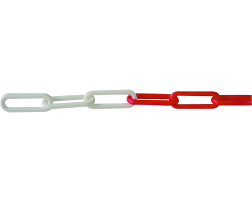 Pösamo kunststof ketting Ø 6 mm, 30 m rood/wit, in zakje