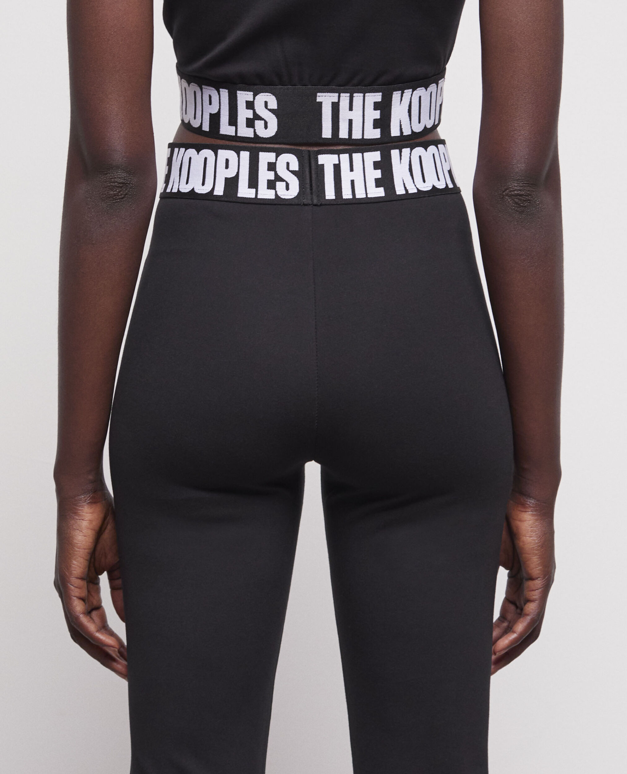 Pantalon flare à logo noir