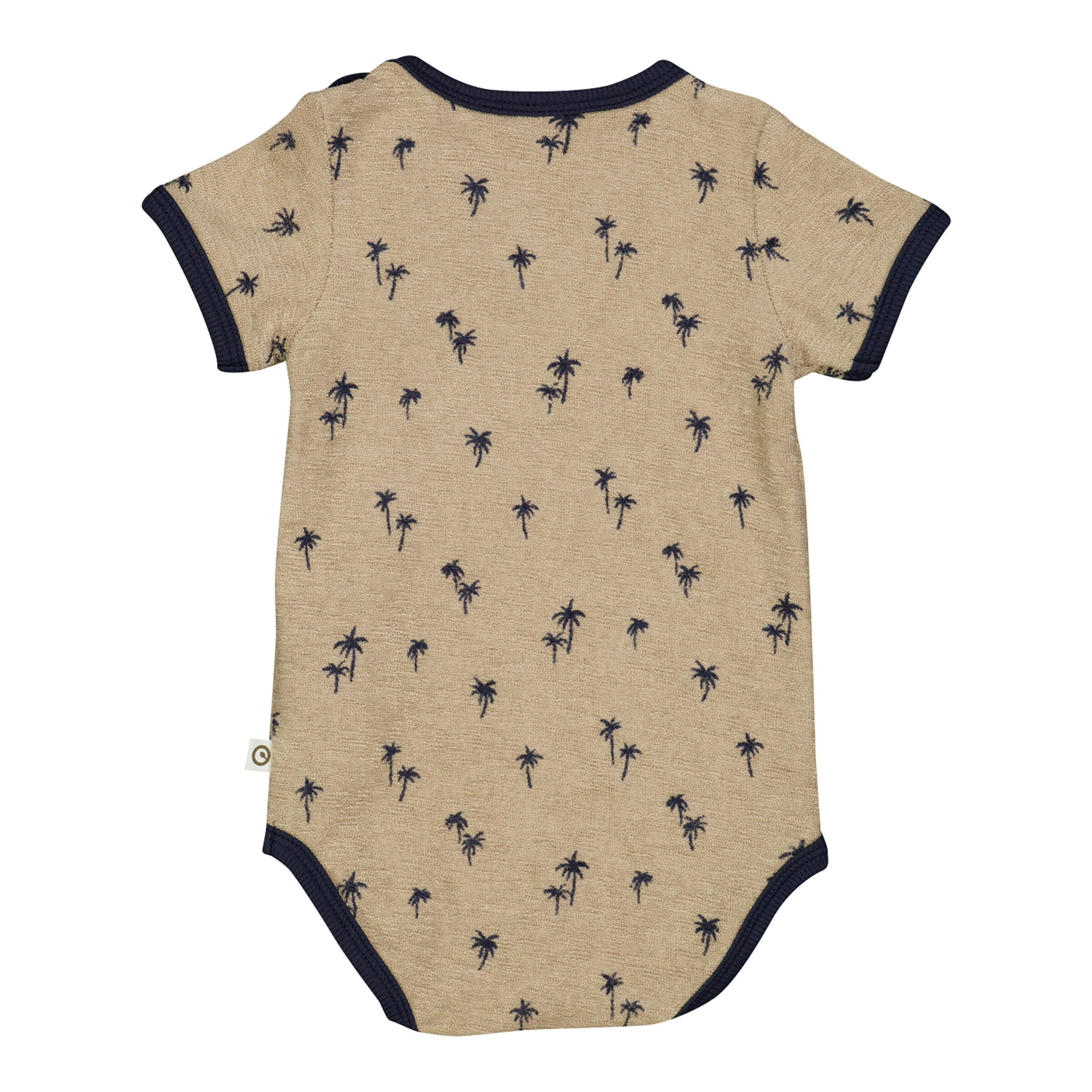 Müsli Frottee-Body kurzarm Palmen beige/marine