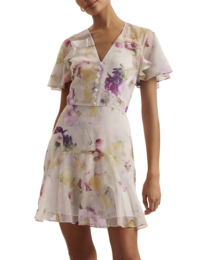 Ted Baker SANGRO Angel Sleeve Fit And Flare M White