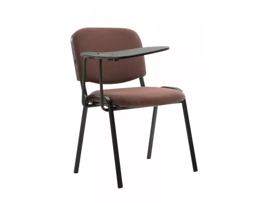 Chaise de conférence - Tissu & Métal noir mat - Marron - Ken mit Klapptisch