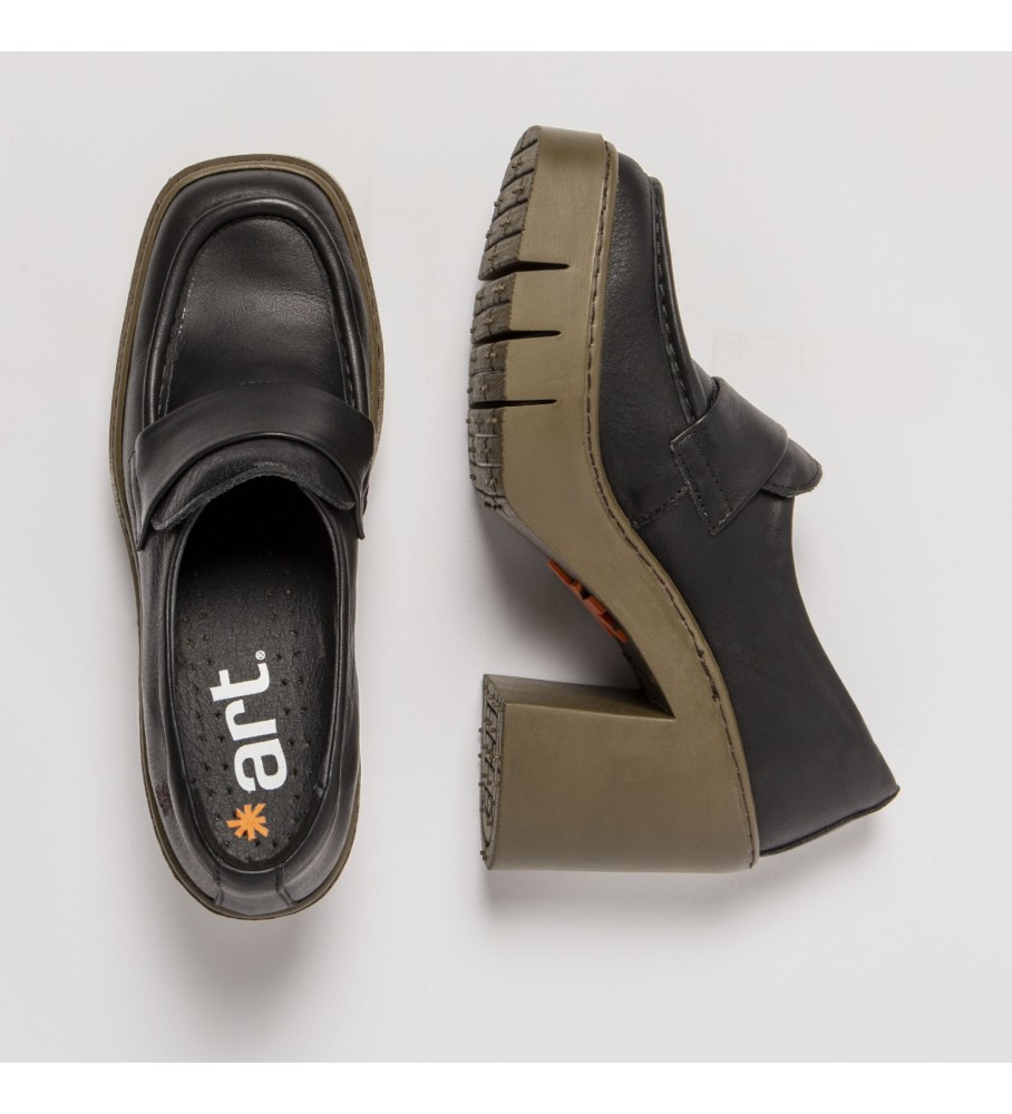 Sapatos Art Berna em couro preto - altura do salto: 9 cm -