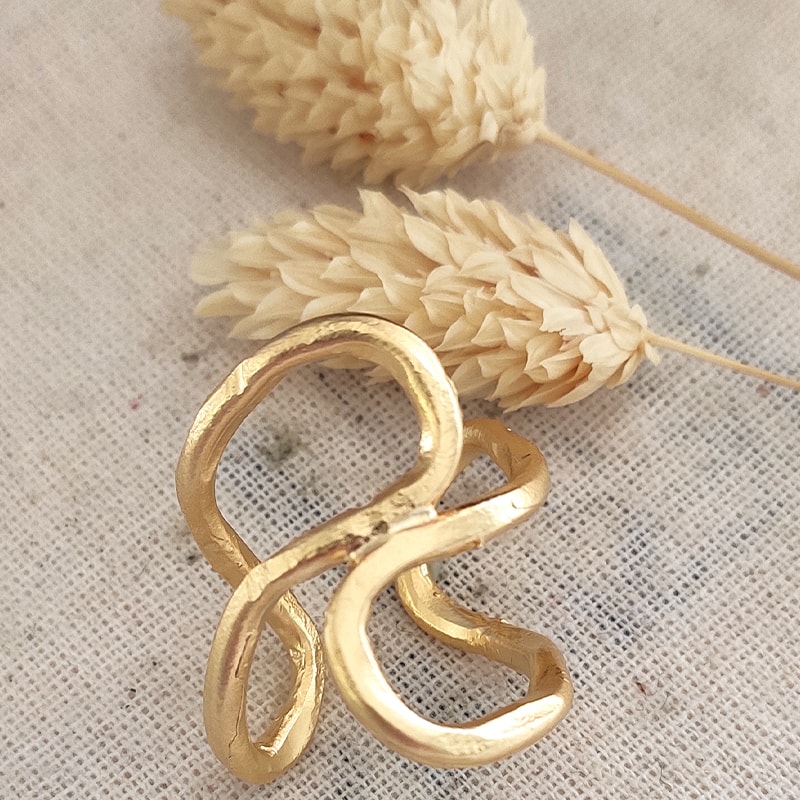 Bague spirale ajustable - Laiton doré & plaquée or mat