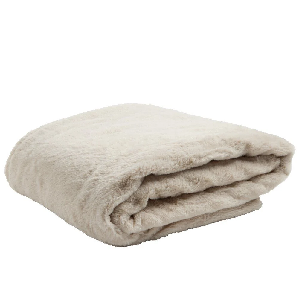 Plaid sherpa pilou pilou gris L130x160cm