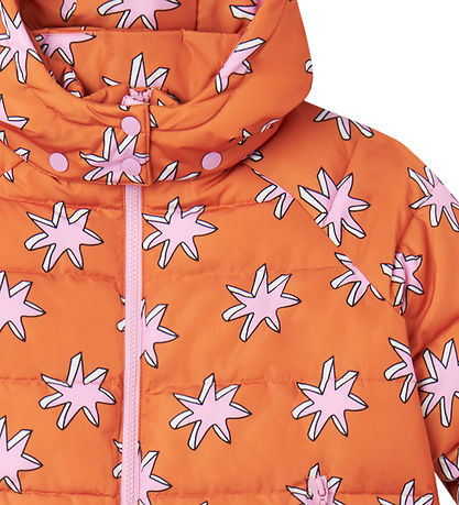 Stella McCartney Kids Steppjacke - Orange/Rosa m. Sternen