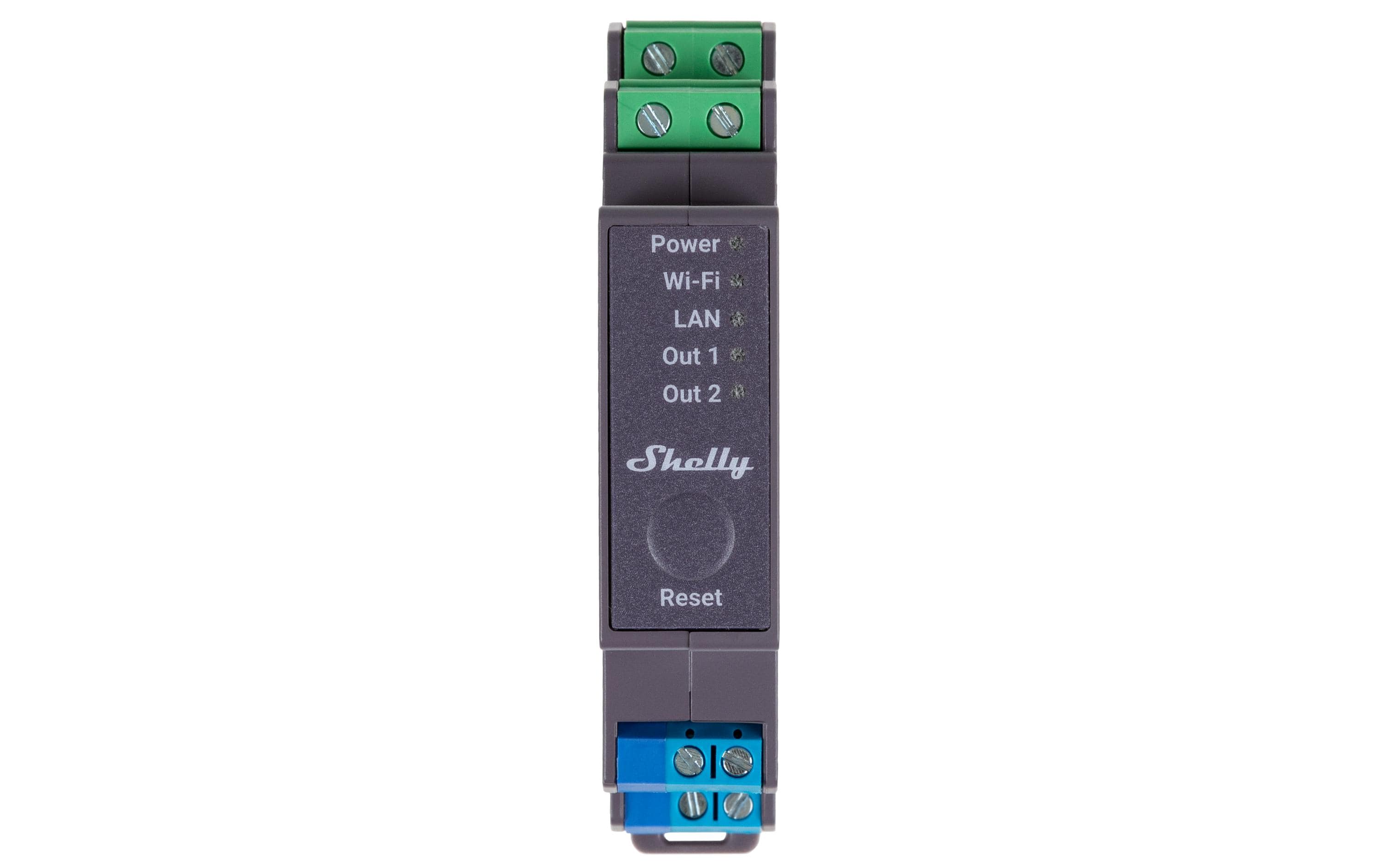 WLAN-Schaltaktor Shelly Pro 2DIN-Rail-WiFi-Switch, IP-Relais mit Shelly Pro AddOn Schnittstelle