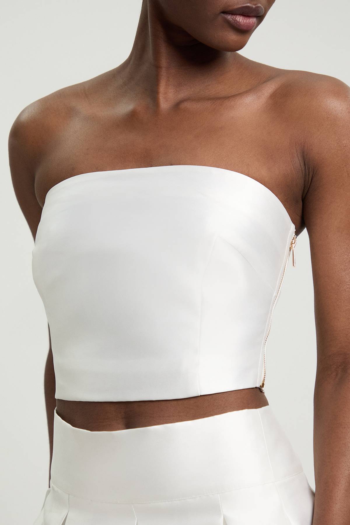 KarenMillen Haut Bustier En Sergé De Satin Tissé