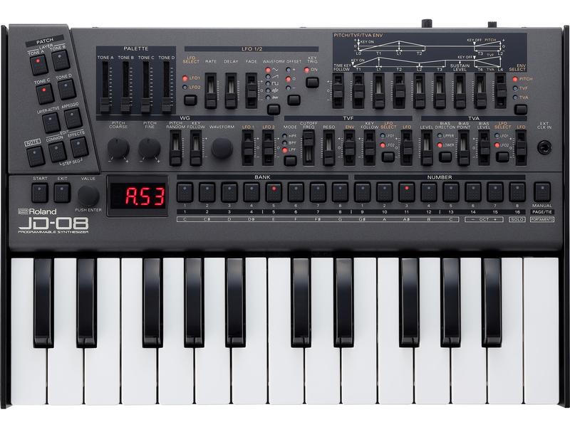 Roland Synthesizer JD-08 Moderne Wellenformen des JD-800 mit fortschrittlicher Modelling-Technologie